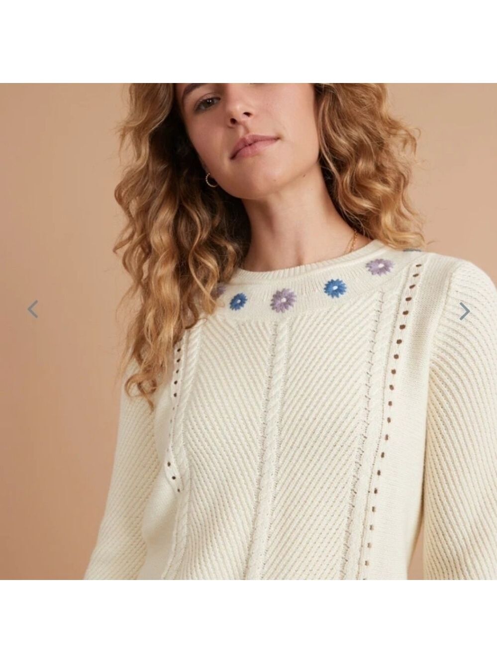 Marine layer Jada Crewneck Sweater in Ivory - Picture 4 of 8